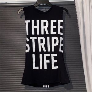 Three Stripe Life Muscle Tank (Girls)
